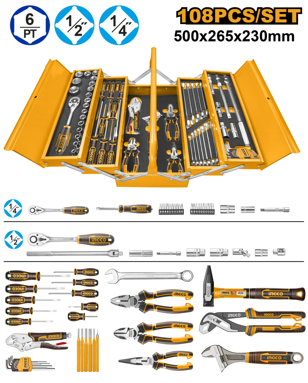 TOOLKIT 500X265X230 108PCS