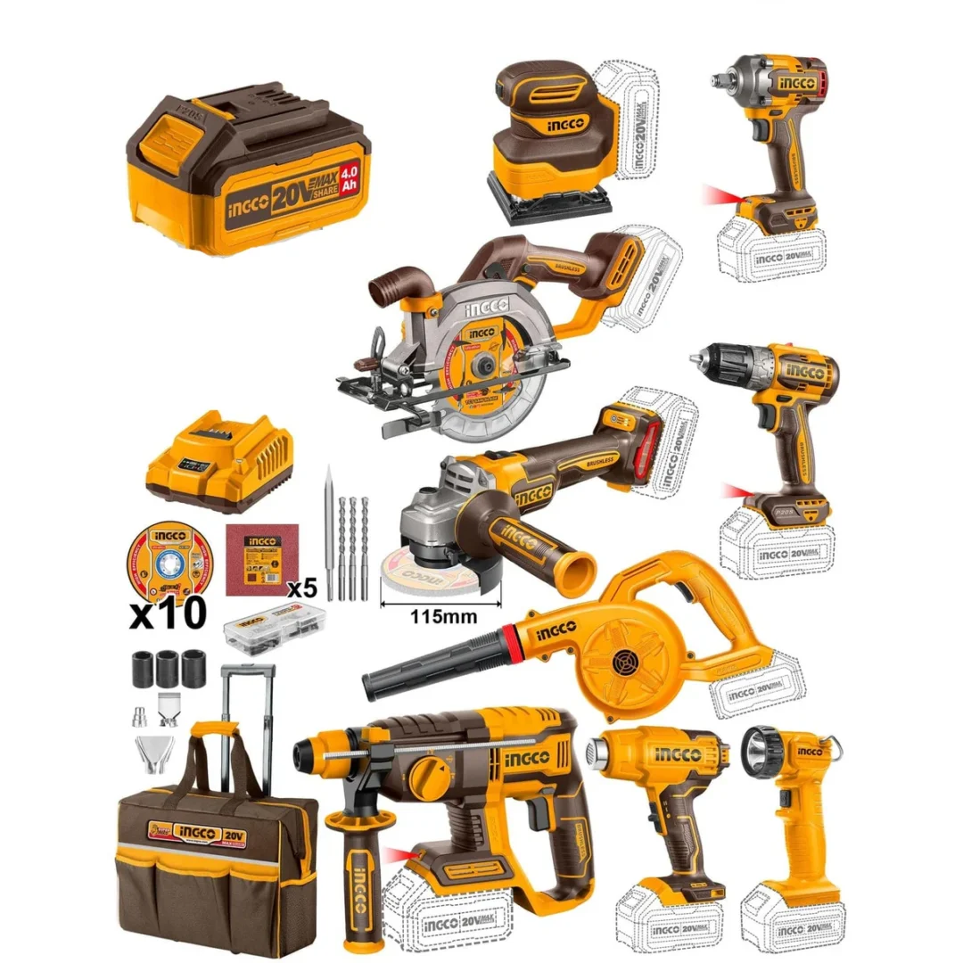 Lithium-Ion Industrial Power Tool Combo - 9 Piece