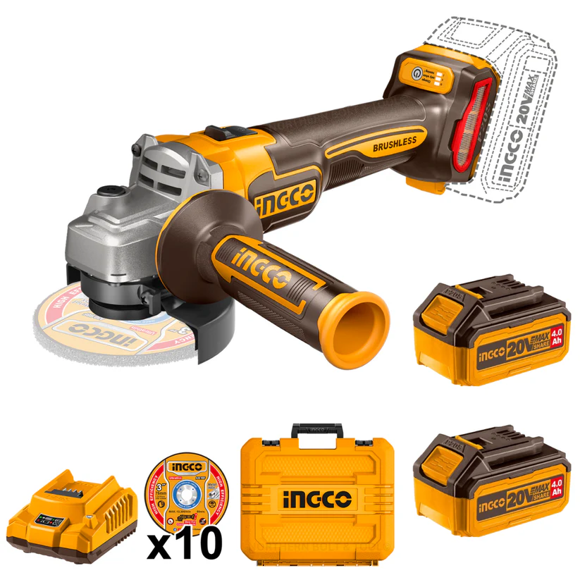 Ingco Grinder Kit 2 x Battery + Accessories Cagli211542