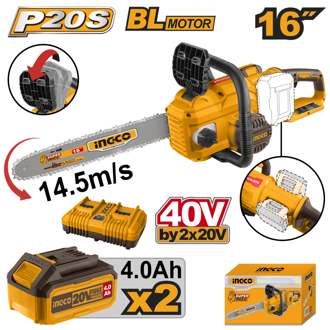 Ingco 40V Lithium-Ion Chain Saw Cgsli401682