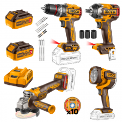 Ingco Cordless 20V 4 in 1 Combo Kit Cosli241292