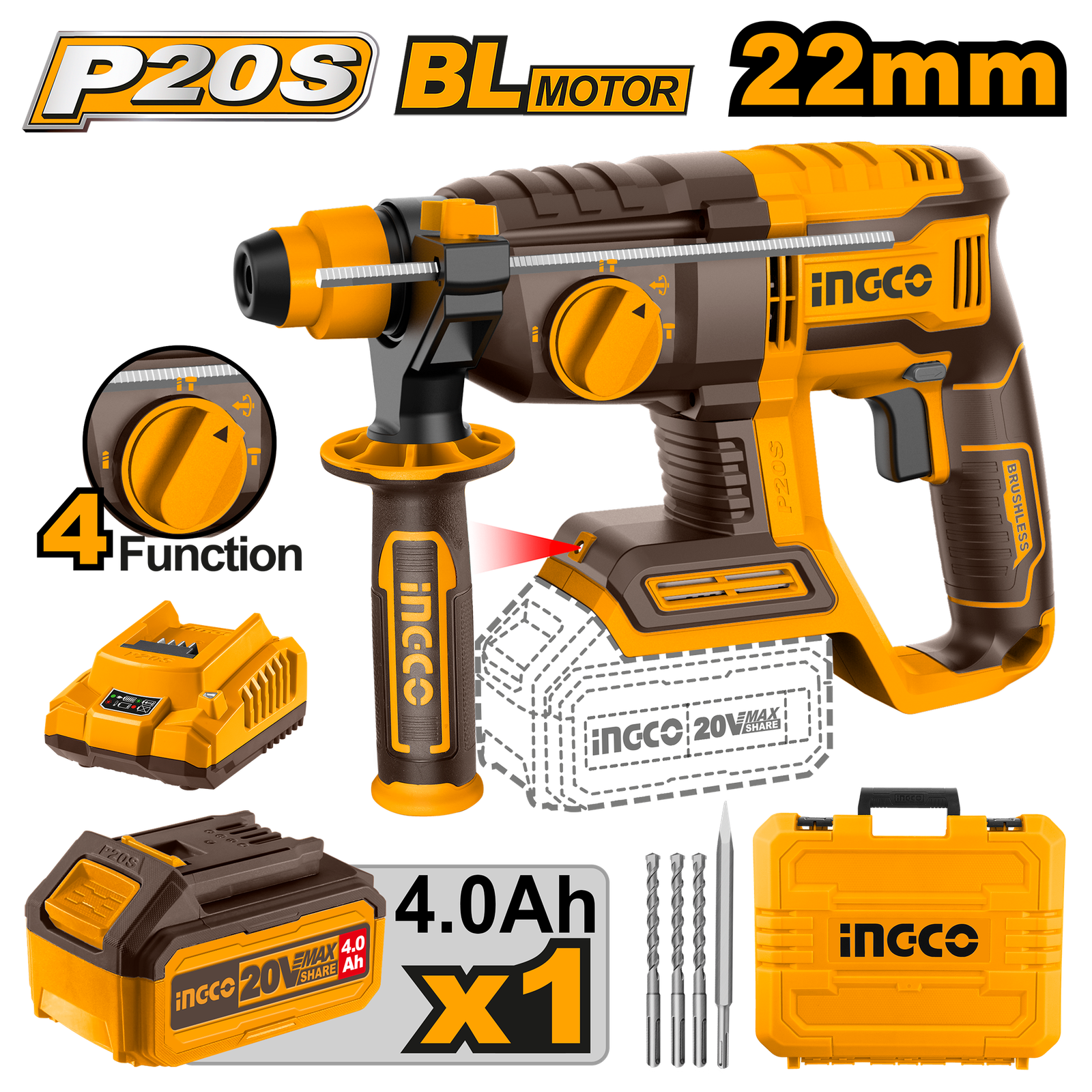 20V Lithium-Ion Rotary Hammer Kit Crhli202081