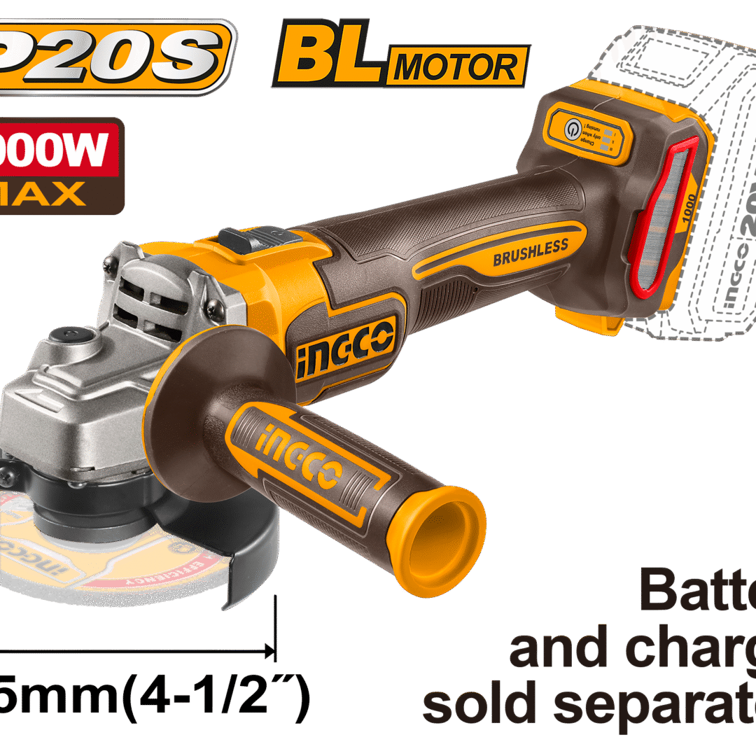 Ingco Cordless Angle Grinder 1000W Max 20V Cagli27153