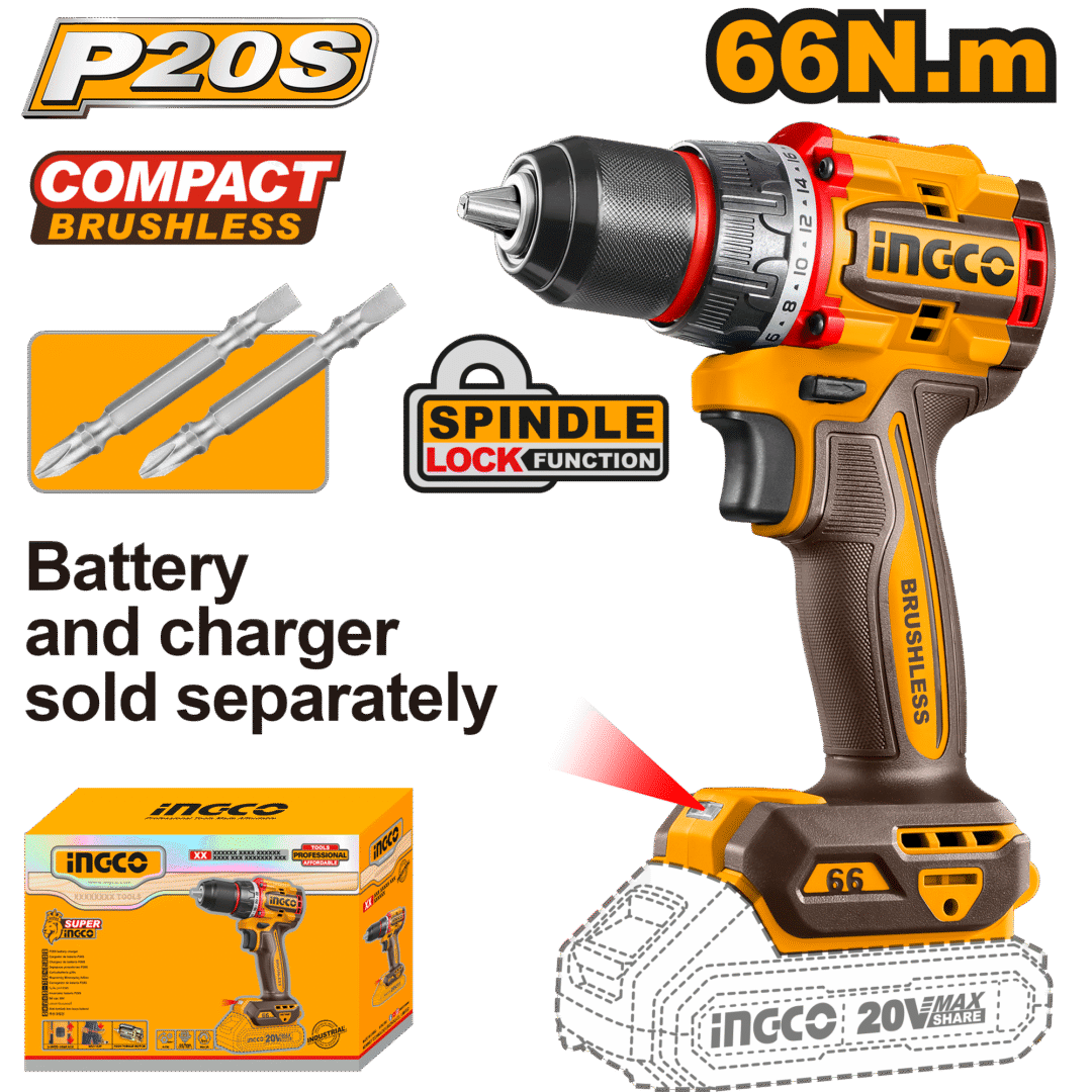 Cordless Compact Drill 66Nm Brushless 20V - Non Impact Cdli206681