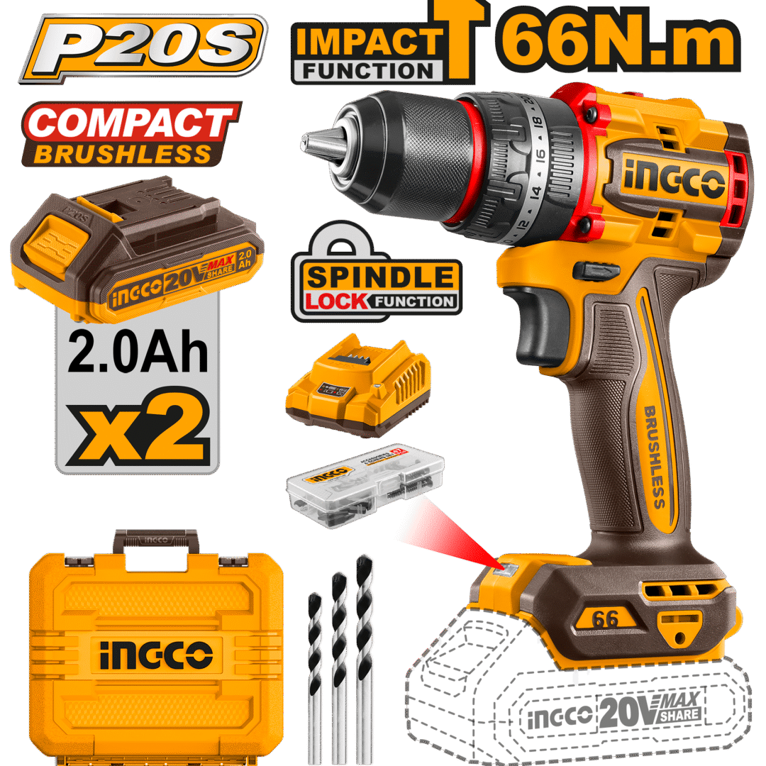 Cordless Impact Drill (Compact) 66Nm Brushless Kit Cidli20668
