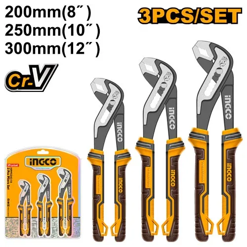 PLIER W/PUMP 3PCS SET 8 10 12 INCH CRV
