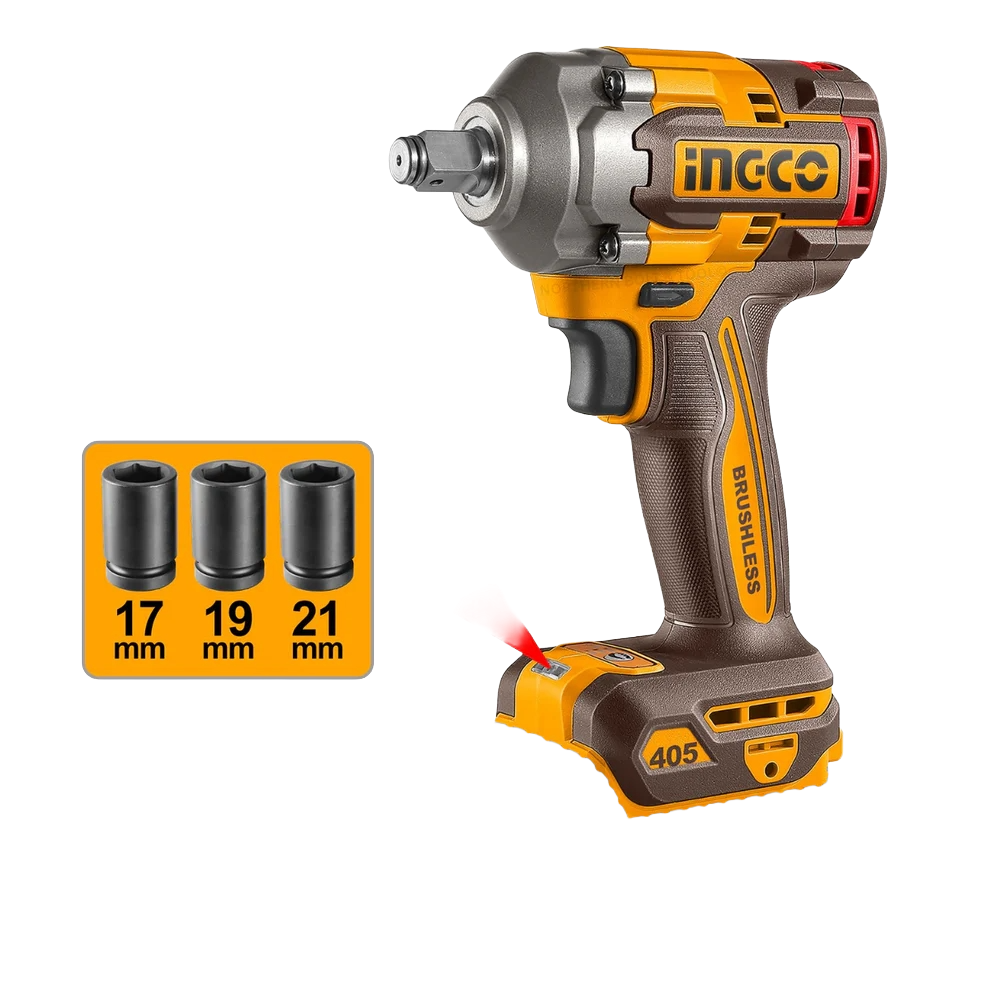 Ingco Cordless Impact Wrench 405Nm