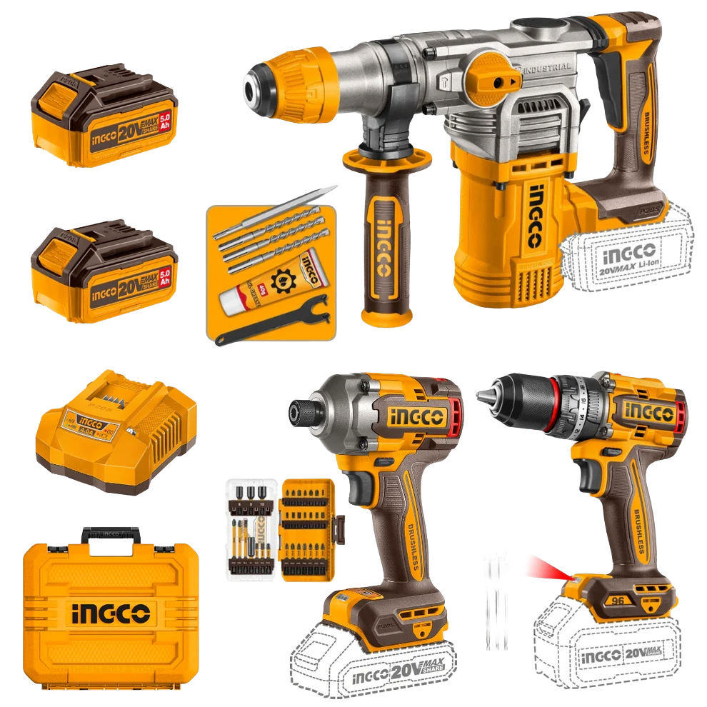 Ingco Cordless 3-in-1 Combo Kit
