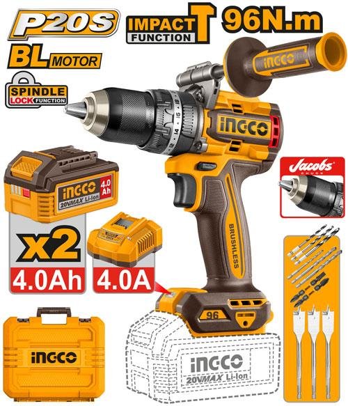 Brushless cordless impact drill Kit 96Nm Cidli209686