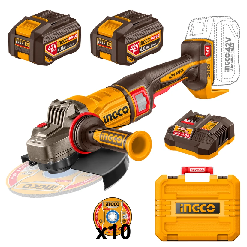 Ingco Cordless Angle Grinder 230mm 42V Kit