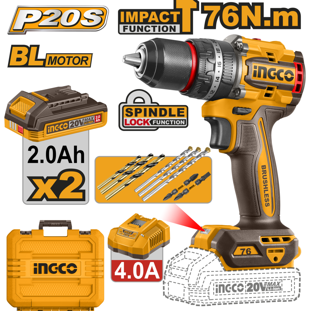 Cordless Impact Drill Kit 76nm Cidli207686