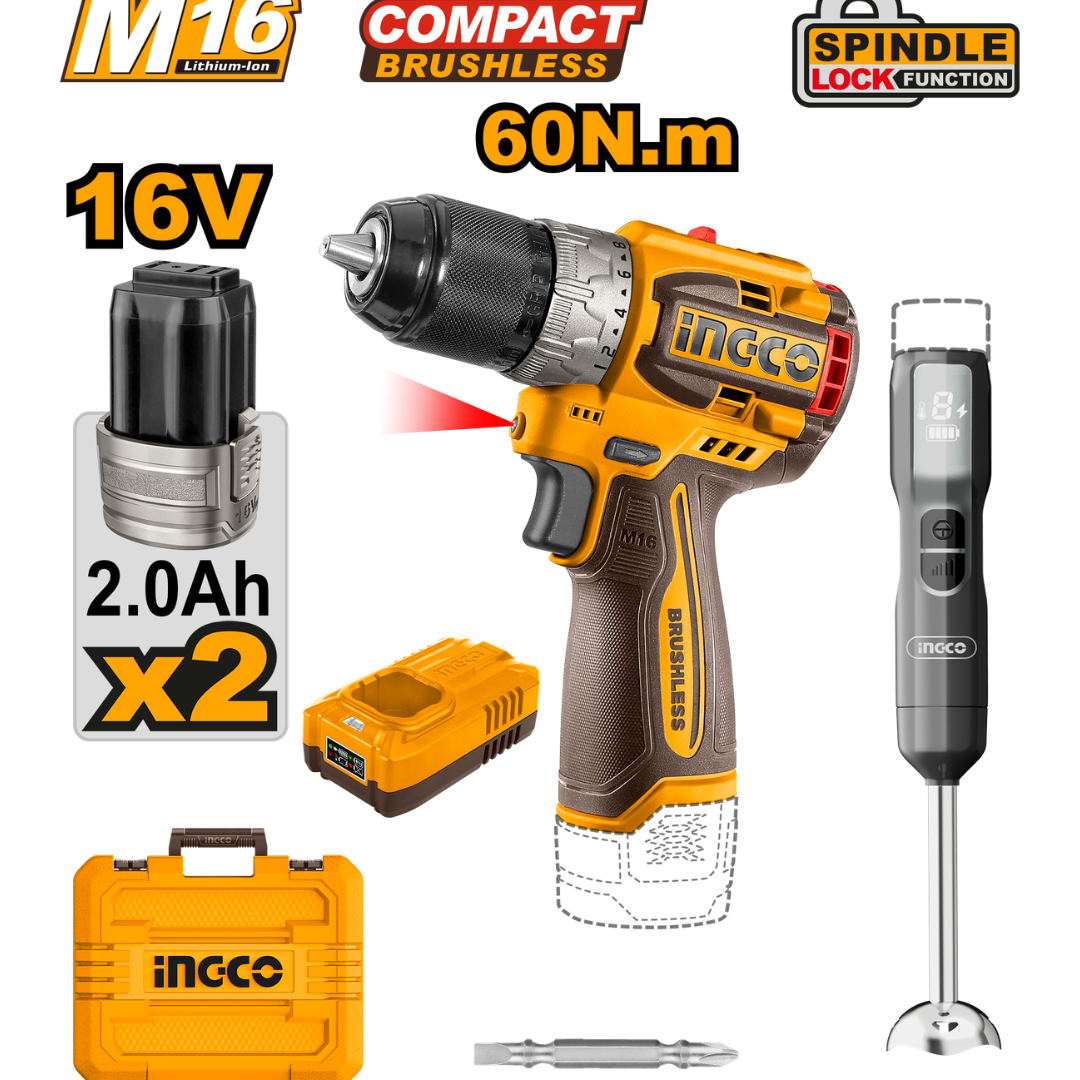 Ingco Drill & Blender Combo Kit 16V Ckli1628