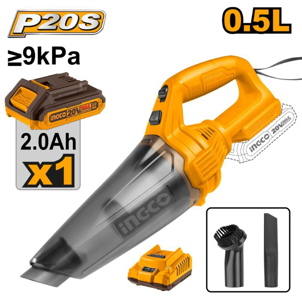 Ingco Cordless 20V Lithium-ion Vacuum Cleaner Hand Held Kit