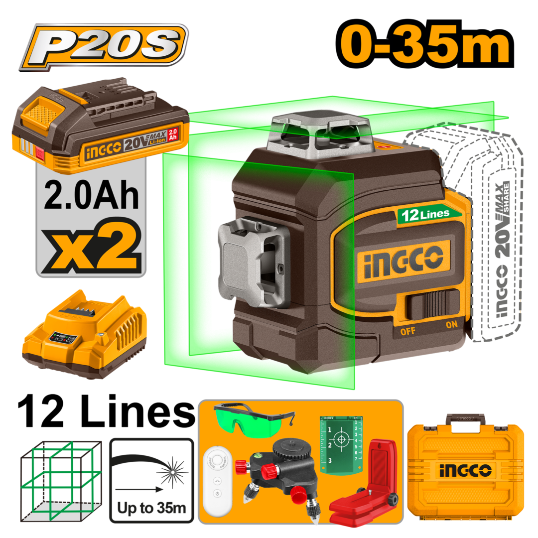 INGCO 20V 3D LASER LEVEL KIT