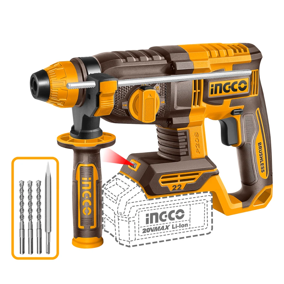 Ingco Cordless Rotary Hammer Drill 22mm 2.0J 20V (Tool only)