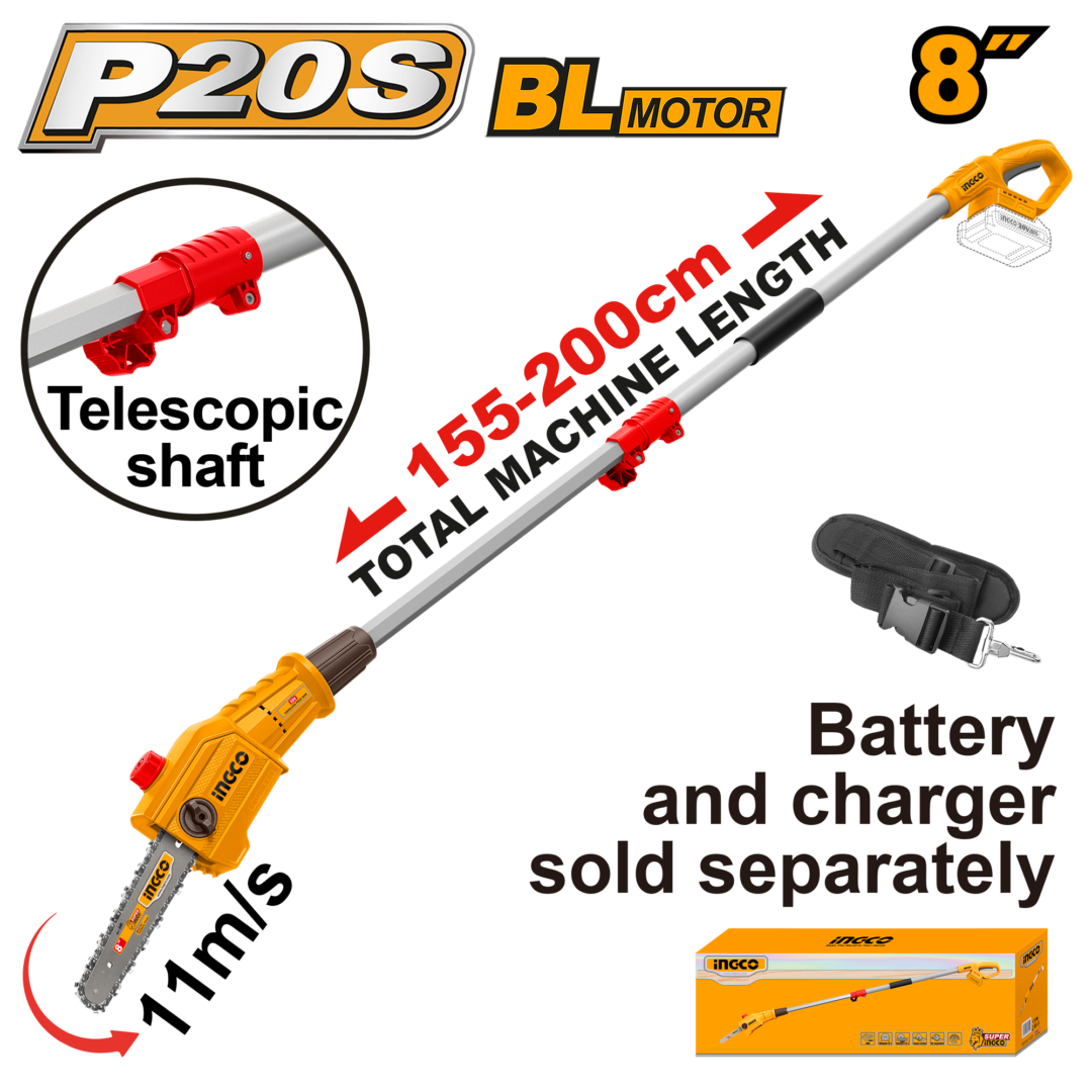 20V Cordless Pole saw 8" extendable Psli2028